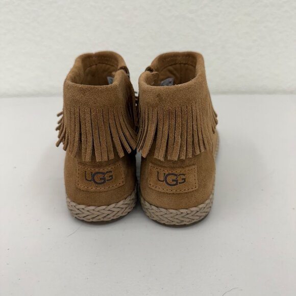 Ugg Kennadi Fringe Suede Side Zip Boho Ankle Booties Shoes 1123597 Womens size 5 - Picture 3 of 8